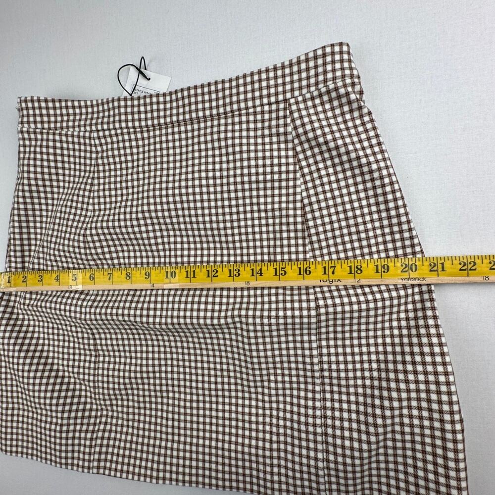 Theory Staple Wrap Skirt Ivory Multi Grid‎ Stretch Women's Size 10 - Picture 4 of 8